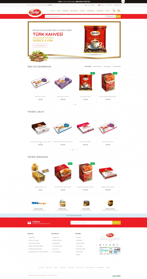 E-Ticaret Sitesi hunkar.shop Web Site Tasarımı & Yazılımı